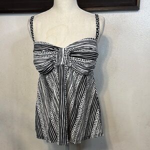 Black and White Striped Tankini